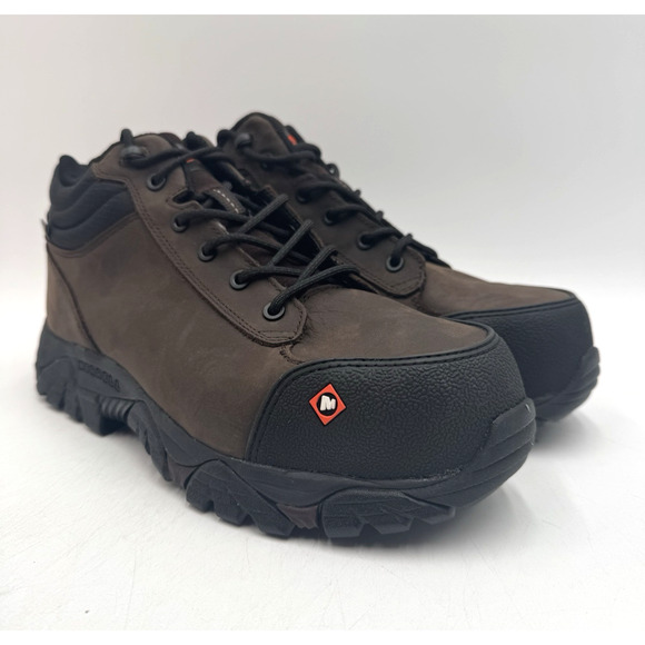 NEW Merrell MOAB ROVER MID Men's WP Work Boot Brown US Size 8.5 Wide NIB - Picture 1 of 11
